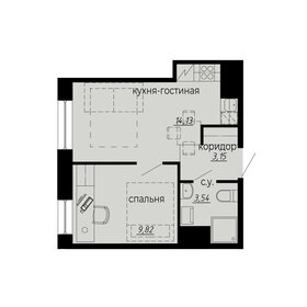 Квартира 30,6 м², 1-комнатные - изображение 1