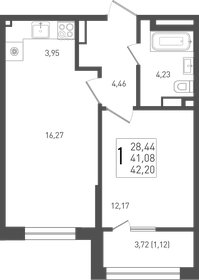 42,2 м², 1-комнатная квартира 5 781 400 ₽ - изображение 79