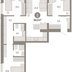 Квартира 84 м², 3-комнатная - изображение 3