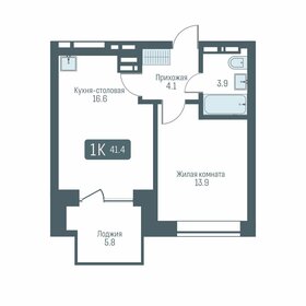 Квартира 41,4 м², 1-комнатная - изображение 1