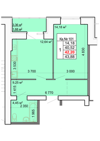 42 м², 1-комнатная квартира 4 114 040 ₽ - изображение 11