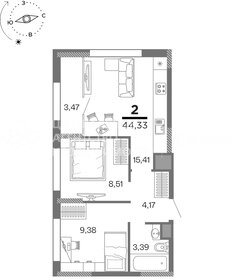 Квартира 43 м², 2-комнатная - изображение 5