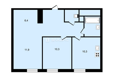 Квартира 51 м², 3-комнатная - изображение 1