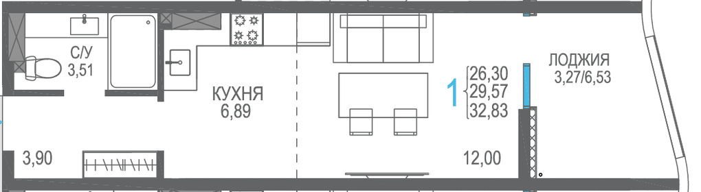 28,9 м², 1-комнатная квартира 5 100 000 ₽ - изображение 74