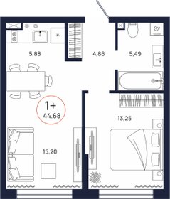 43,7 м², 1-комнатная квартира 6 700 000 ₽ - изображение 87