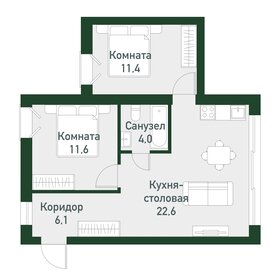 56,8 м², 2-комнатная квартира 6 872 800 ₽ - изображение 11