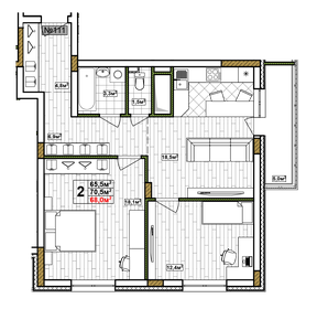 87,9 м², 2-комнатные апартаменты 14 949 800 ₽ - изображение 42