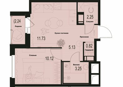 33,7 м², 1-комнатная квартира 5 560 500 ₽ - изображение 64