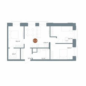 Квартира 61,2 м², 4-комнатная - изображение 1