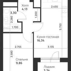 Квартира 36,9 м², 2-комнатная - изображение 3