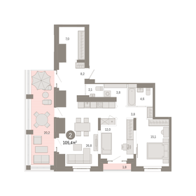 96,3 м², 2-комнатная квартира 31 550 000 ₽ - изображение 33