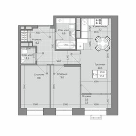 Квартира 55,2 м², 3-комнатная - изображение 1