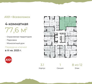 77,6 м², 4-комнатная квартира 10 975 659 ₽ - изображение 13