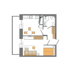 Квартира 42,6 м², 1-комнатная - изображение 3