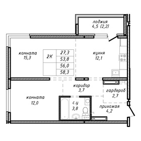 59,7 м², 2-комнатная квартира 6 590 000 ₽ - изображение 57