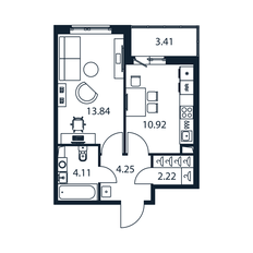 Квартира 37,1 м², 1-комнатная - изображение 3