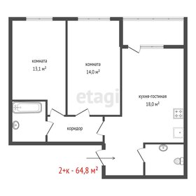 Квартира 64,8 м², 2-комнатная - изображение 1