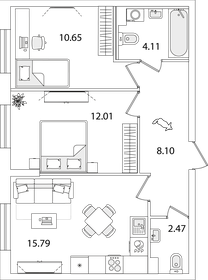 51,8 м², 2-комнатная квартира 11 900 000 ₽ - изображение 13
