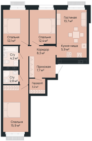 72,7 м², 3-комнатная квартира 18 102 300 ₽ - изображение 17
