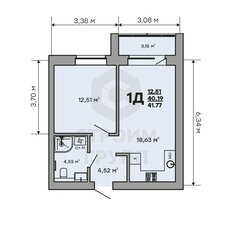 Квартира 41,8 м², 1-комнатная - изображение 2