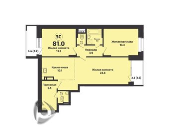 Квартира 81 м², 3-комнатная - изображение 1