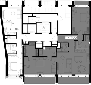 Квартира 124,4 м², 2-комнатная - изображение 2