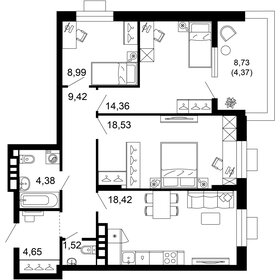 83,4 м², 3-комнатная квартира 14 966 710 ₽ - изображение 20