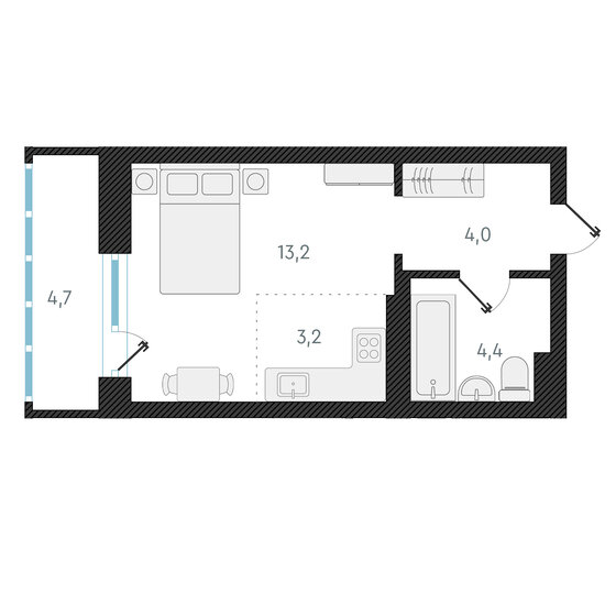 24,8 м², квартира-студия 4 850 000 ₽ - изображение 1