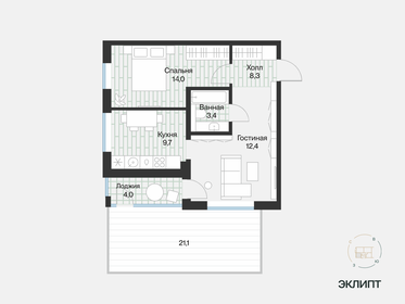 50 м², 3-комнатная квартира 4 700 000 ₽ - изображение 85