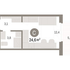 Квартира 24,6 м², студия - изображение 4