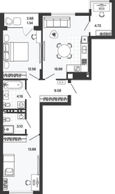 Квартира 65,3 м², 2-комнатная - изображение 1