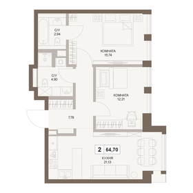 64,7 м², 2-комнатная квартира 31 219 302 ₽ - изображение 21