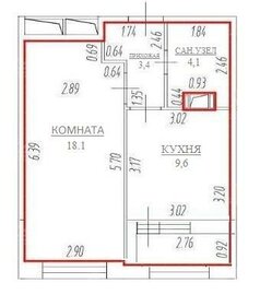 Квартира 35,2 м², 1-комнатная - изображение 1