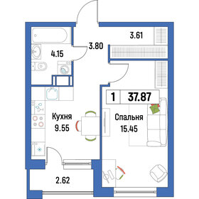 37,8 м², 1-комнатная квартира 6 472 713 ₽ - изображение 3