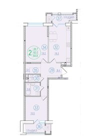 65,2 м², 2-комнатная квартира 10 562 400 ₽ - изображение 9