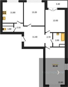 Квартира 80,4 м², 3-комнатная - изображение 1