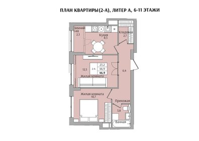 46,9 м², 2-комнатная квартира 7 346 416 ₽ - изображение 67