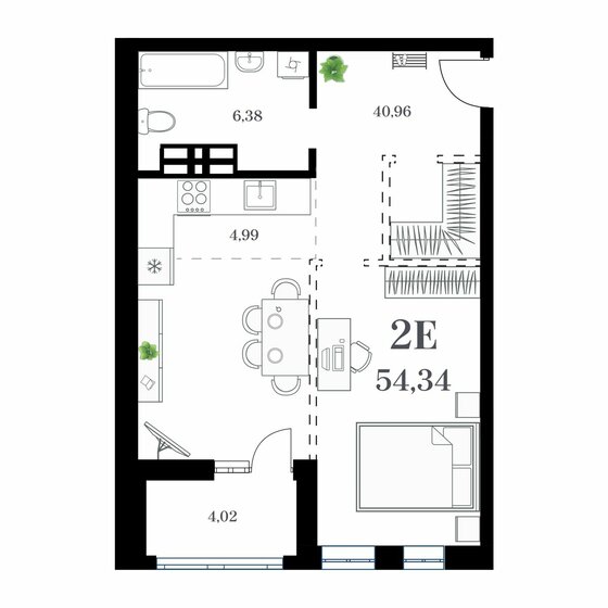 54,3 м², 1-комнатная квартира 13 585 000 ₽ - изображение 1