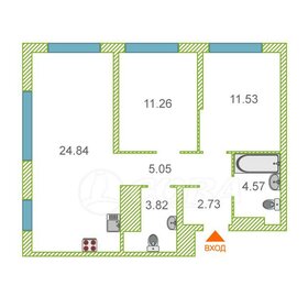 Квартира 64,7 м², 2-комнатная - изображение 1