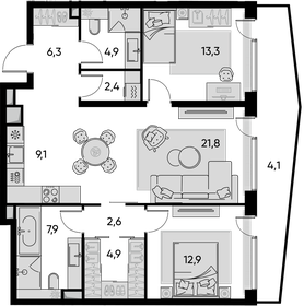 91 м², 4-комнатная квартира 29 500 000 ₽ - изображение 111