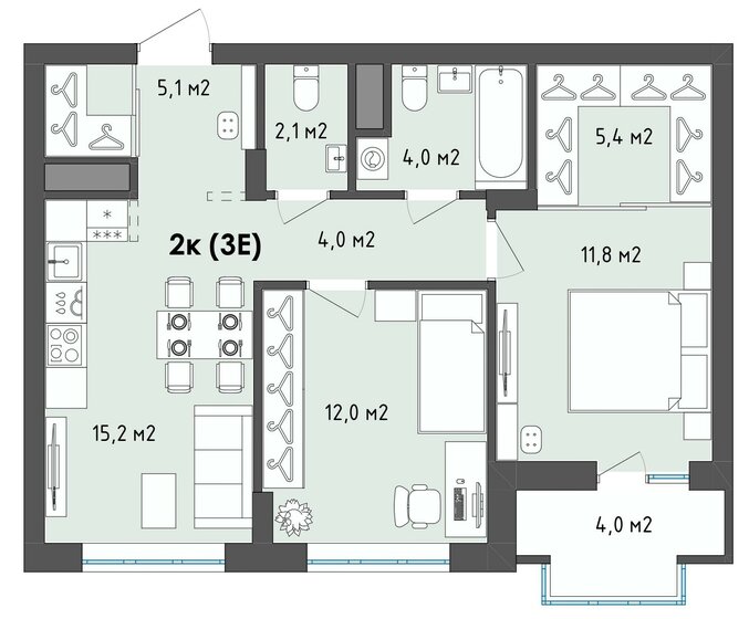 61,6 м², 2-комнатная квартира 7 574 336 ₽ - изображение 1