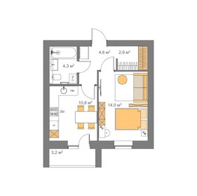 38,5 м², 1-комнатная квартира 3 100 000 ₽ - изображение 64