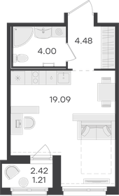 Квартира 28,8 м², студия - изображение 1