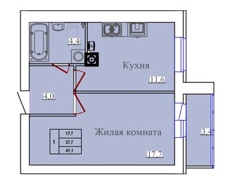 37,9 м², 1-комнатная квартира 5 210 000 ₽ - изображение 47