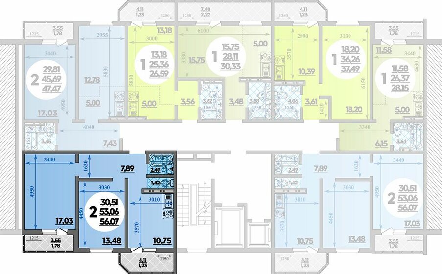 56,1 м², 2-комнатная квартира 7 511 064 ₽ - изображение 10