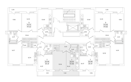 Квартира 34,7 м², 1-комнатная - изображение 2