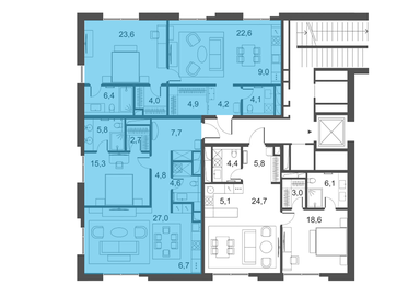 200,7 м², 3-комнатные апартаменты 531 760 000 ₽ - изображение 35