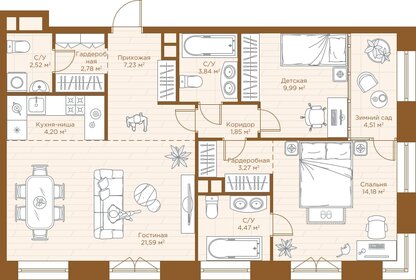 Квартира 80,4 м², 2-комнатная - изображение 1