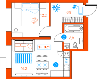 34,6 м², 2-комнатная квартира 2 250 000 ₽ - изображение 135