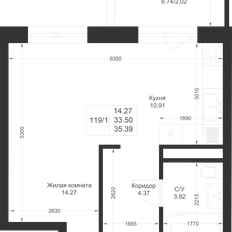 Квартира 35,4 м², студия - изображение 2